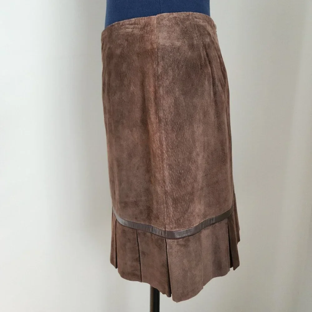 Suede Brown Skirt - Picture 7 of 16